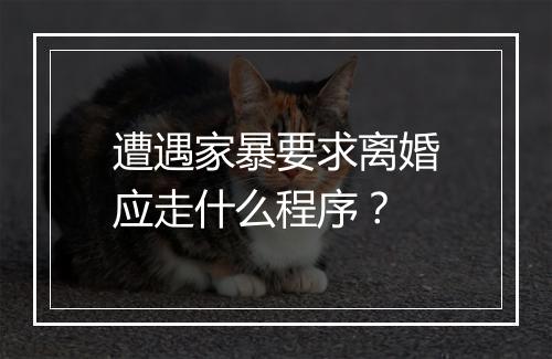 遭遇家暴要求离婚应走什么程序？