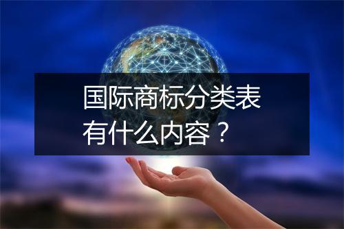 国际商标分类表有什么内容？