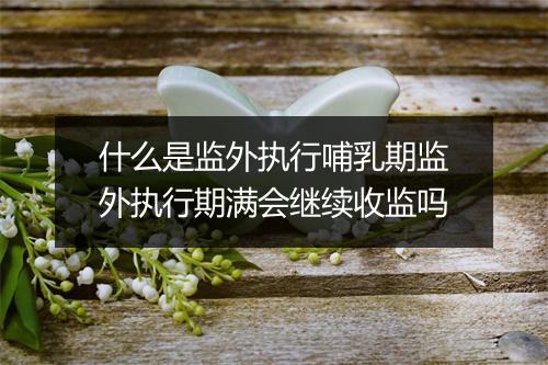 什么是监外执行哺乳期监外执行期满会继续收监吗