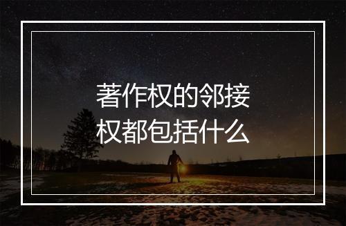 著作权的邻接权都包括什么