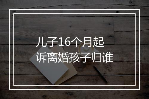 儿子16个月起诉离婚孩子归谁