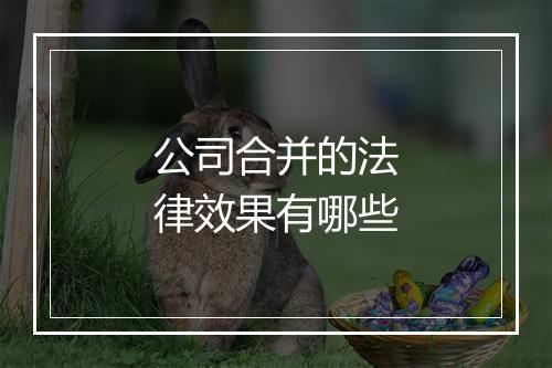 公司合并的法律效果有哪些
