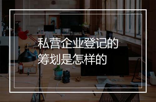 私营企业登记的筹划是怎样的