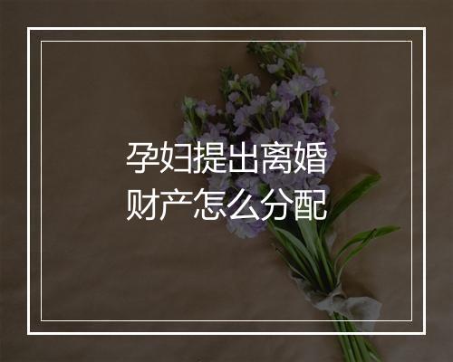 孕妇提出离婚财产怎么分配