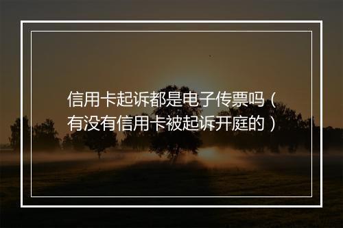 信用卡起诉都是电子传票吗（有没有信用卡被起诉开庭的）