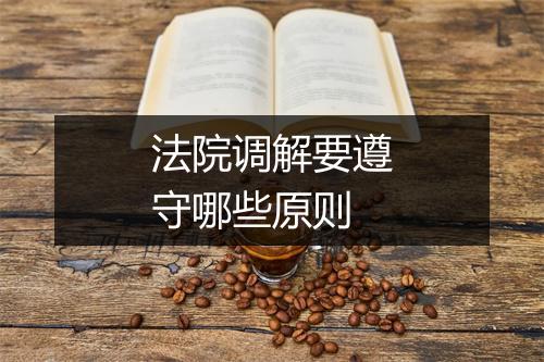 法院调解要遵守哪些原则
