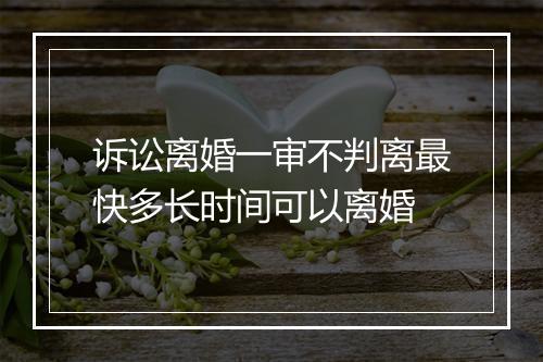 诉讼离婚一审不判离最快多长时间可以离婚