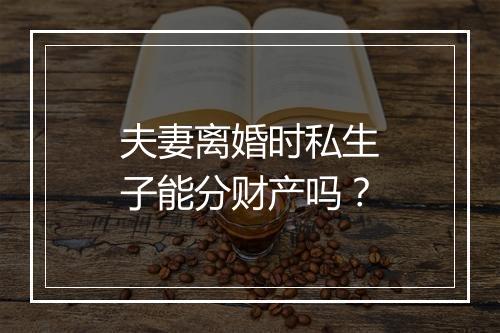 夫妻离婚时私生子能分财产吗？