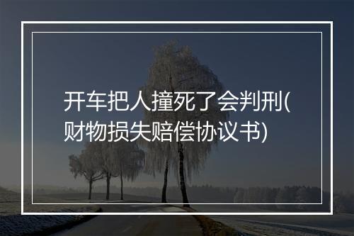 开车把人撞死了会判刑(财物损失赔偿协议书)