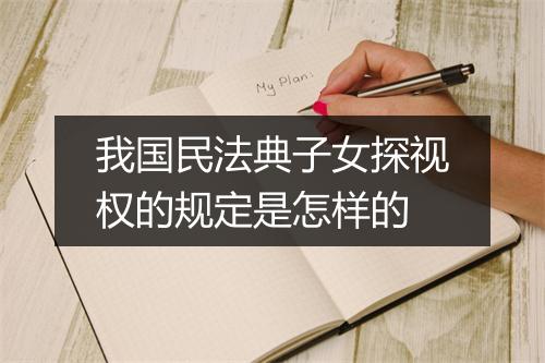 我国民法典子女探视权的规定是怎样的