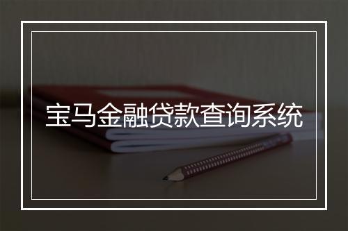 宝马金融贷款查询系统
