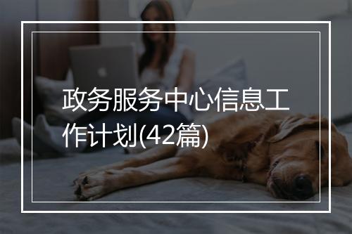 政务服务中心信息工作计划(42篇)