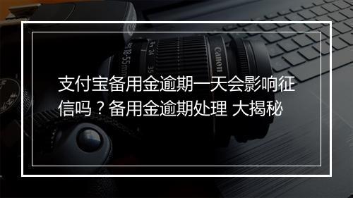支付宝备用金逾期一天会影响征信吗？备用金逾期处理 大揭秘