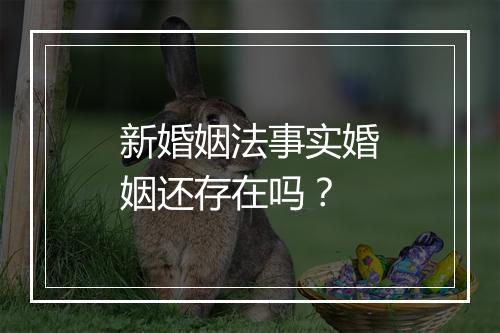 新婚姻法事实婚姻还存在吗？