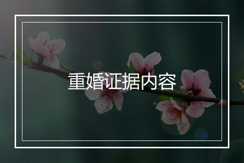 重婚证据内容