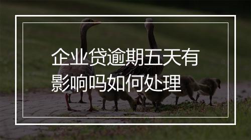 企业贷逾期五天有影响吗如何处理