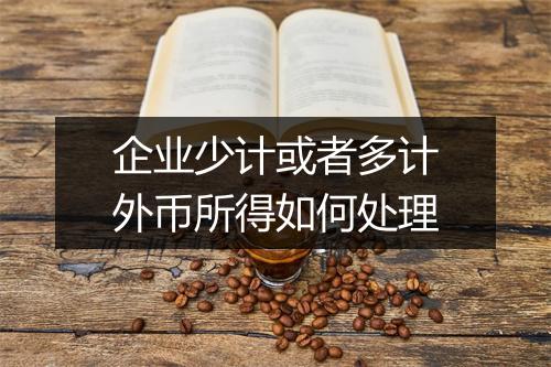 企业少计或者多计外币所得如何处理