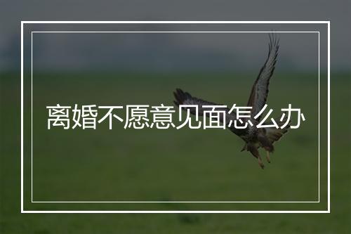 离婚不愿意见面怎么办