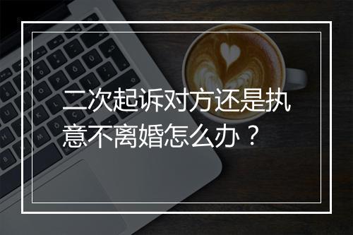 二次起诉对方还是执意不离婚怎么办？