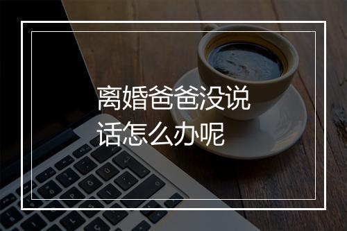 离婚爸爸没说话怎么办呢