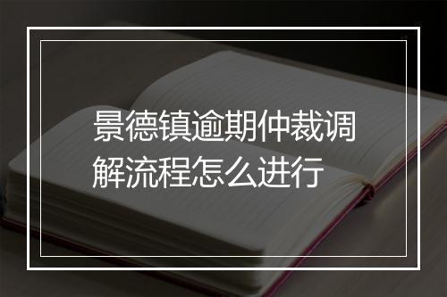 景德镇逾期仲裁调解流程怎么进行