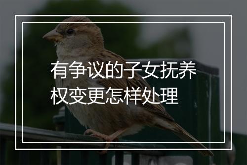 有争议的子女抚养权变更怎样处理