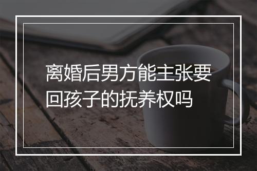 离婚后男方能主张要回孩子的抚养权吗