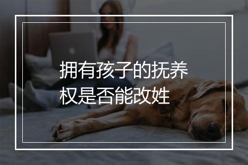 拥有孩子的抚养权是否能改姓