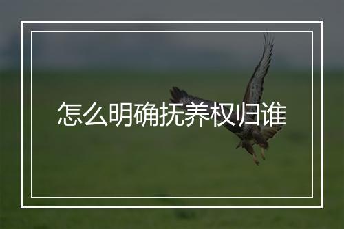 怎么明确抚养权归谁