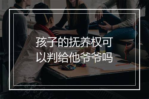 孩子的抚养权可以判给他爷爷吗