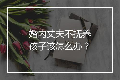 婚内丈夫不抚养孩子该怎么办？