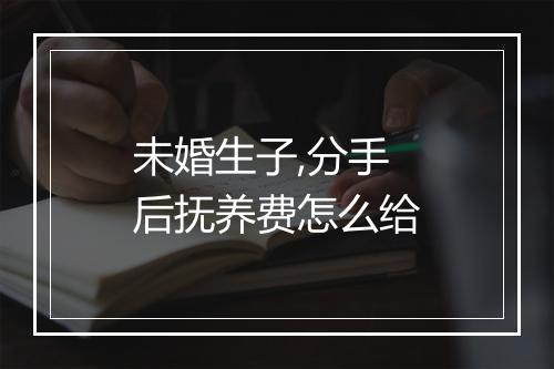 未婚生子,分手后抚养费怎么给