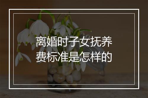 离婚时子女抚养费标准是怎样的