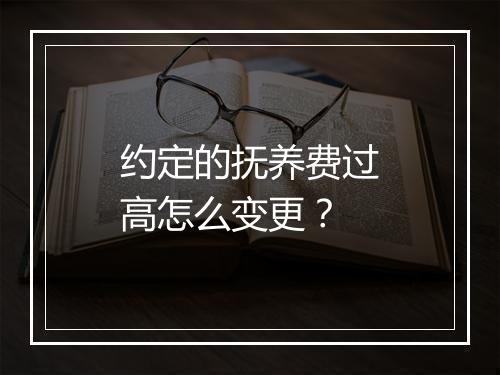 约定的抚养费过高怎么变更？