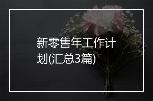 新零售年工作计划(汇总3篇)