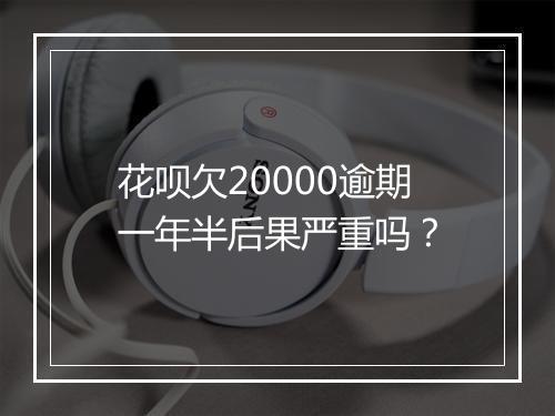 花呗欠20000逾期一年半后果严重吗？
