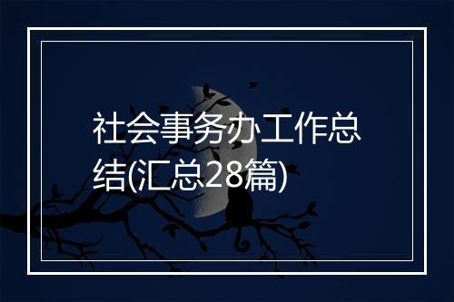 社会事务办工作总结(汇总28篇)