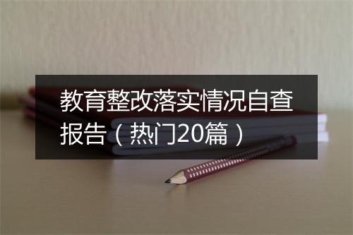 教育整改落实情况自查报告（热门20篇）