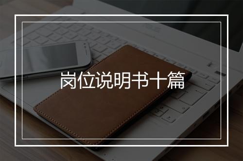岗位说明书十篇