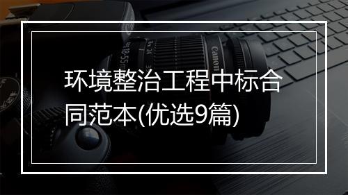 环境整治工程中标合同范本(优选9篇)