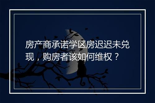 房产商承诺学区房迟迟未兑现，购房者该如何维权？