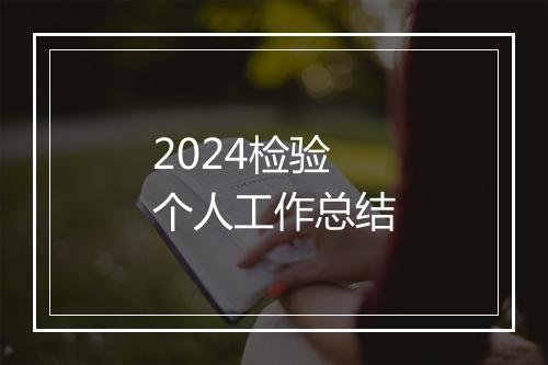 2024检验个人工作总结