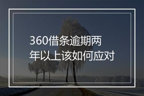 360借条逾期两年以上该如何应对