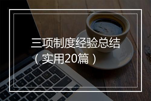 三项制度经验总结（实用20篇）