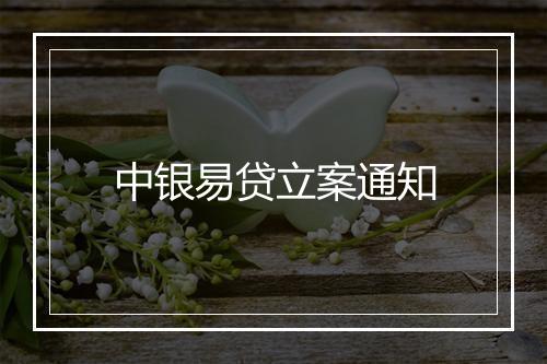 中银易贷立案通知