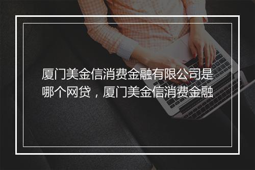 厦门美金信消费金融有限公司是哪个网贷，厦门美金信消费金融