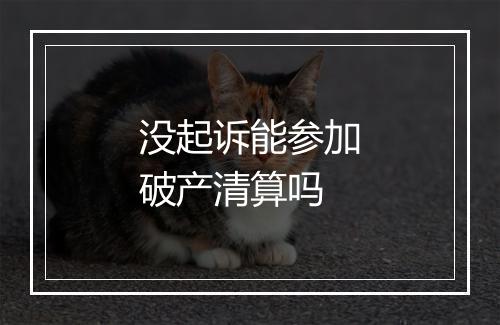没起诉能参加破产清算吗