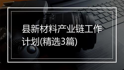 县新材料产业链工作计划(精选3篇)