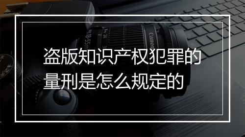 盗版知识产权犯罪的量刑是怎么规定的