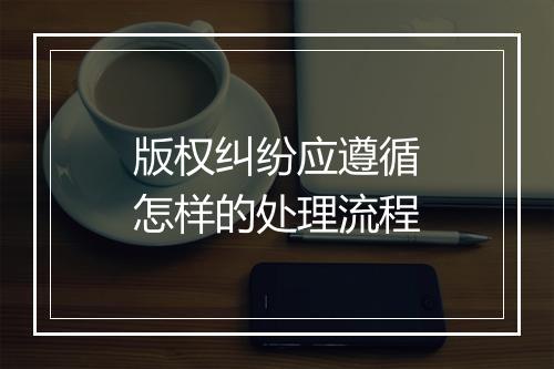 版权纠纷应遵循怎样的处理流程